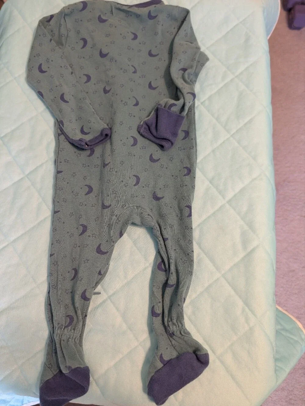 Cloud Island Space Stars Moons Footies Zipper Pajamas 6-9 Month